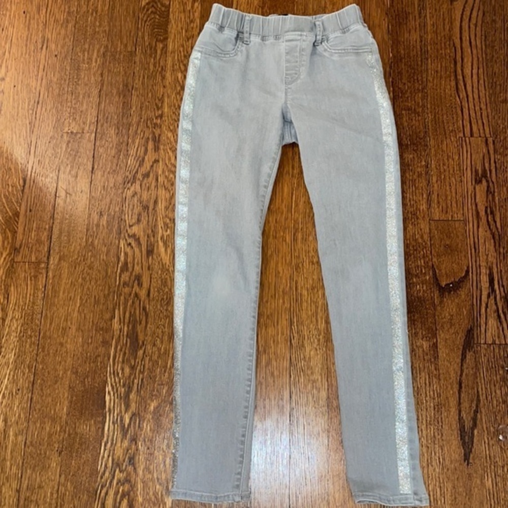 GAP KIDS - Grey Jegging with Silver sparkle stripe